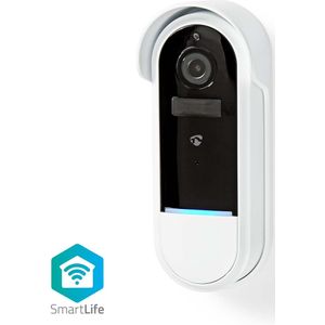 SmartLife Videodeurbel | Wi-Fi | Batterij Gevoed / Transformator | Android / IOS | Full HD 1080p | Cloud / microSD (niet inbegrepen) | IP54 | Met bewegingssensor | Nachtzicht | Wit