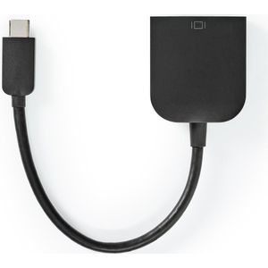 Nedis USB-C-adapterkabel | Type-C Male - VGA Female | 0,2 m | Zwart