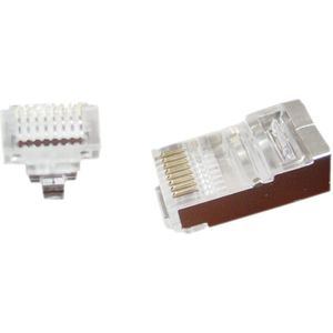 RJ45 krimp connectoren (STP) met doorsteekmontage voor CAT6 netwerkkabel (vast/flexibel) - 50 stuks