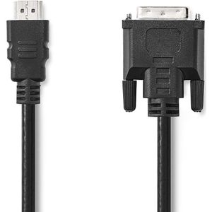 HDMI- DVI-Kabel | HDMI-Connector - DVI-D 24+1-Pins Male | 2,0 m | Zwart