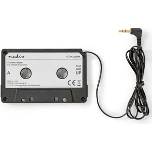Cassette-adapter | 3,5 mm Mannelijk | Zwart
