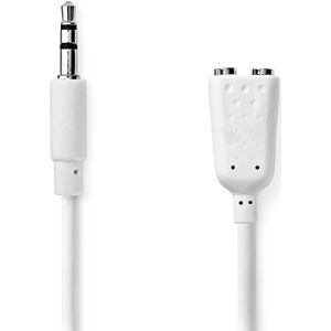 Stereo-Audiokabel | 3,5 mm Male - 2x 3,5 mm female | 0,2 m | Wit