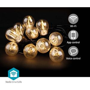 SmartLife Decoratieve LED | Feestverlichting | Wi-Fi | Warm Wit | 10 LED's | 9.00 m | Android / IOS | Diameter bulb: 45 mm