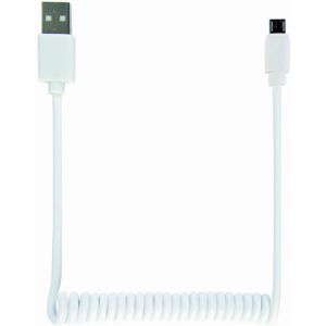 USB spiraal-kabel (A/MicroB), 1,8 m