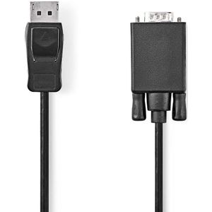 VGA-Kabel | DisplayPort Male | VGA Male | Vernikkeld | Maximale resolutie: 1080p | 1.00 m | Rond | PVC | Zwart