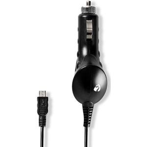Auto-oplader | 1,0 A | Vaste kabel | micro-USB | Zwart