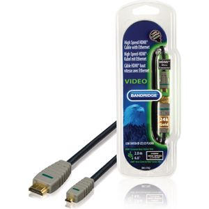High Speed HDMI kabel met Ethernet HDMI-Connector - HDMI Micro-Connector Male 2.00 m Blauw