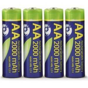 Oplaadbare Ni-MH AA batterijen 'ready-to-use', 2000 mAh, 4 stuks