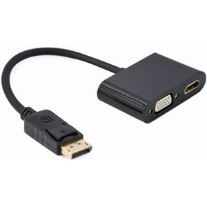 DisplayPort naar HDMI + VGA adapterkabel, zwart