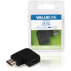 High Speed HDMI met Ethernet Adapter Links Gehoekt HDMI-Connector - HDMI Female Zwart