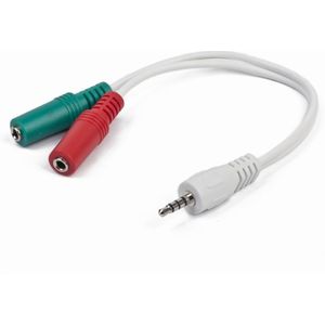 4-pins 3,5 mm naar 3,5 mm stereo + microfoon adapterkabel