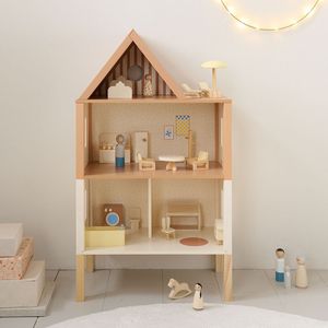 HOUTEN POPPENHUIS «MIEL» | 17-DELIGE MEUBELSET | BEIGE