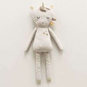 Eenhoorn knuffel - Unicorn knuffel Lara bruin roze | 50cm