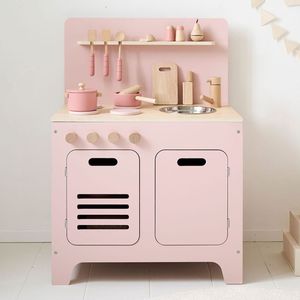 Petite Amélie - Speelkeuken Hout - Roze - Inclusief 13 Keukenaccessoires