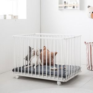 Inklapbare Baby Box "zèbre" 100x75 | Wit