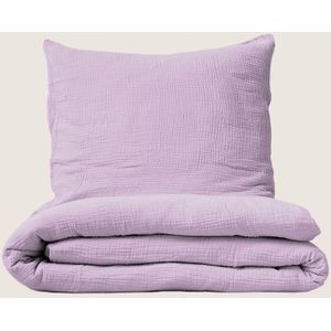 Petite Amélie - Mousseline Dekbedovertrekset - Lila - 120 x 150 cm incl. kussenhoes