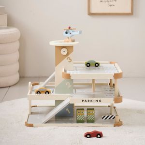 Houten speelgoed garage | «Miel» | incl. lift & accessoires