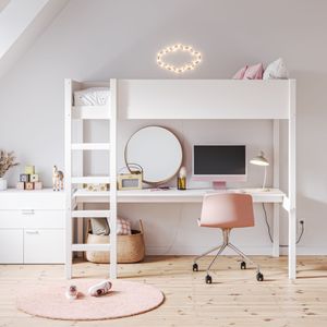 Petite Amélie - Hoogslaper - Wit - 200x90 cm - Ruimtebesparend Ontwerp