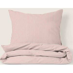 Dekbedovertrekset - Off White en Roze - 140 x 200 cm - Striped