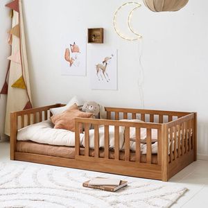 MONTESSORI VLOERBED «NID» | 70 X 140 CM | WALNOOT