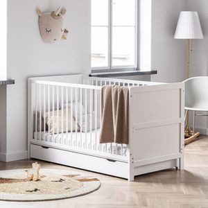 3 in 1 babybed / Meegroeibed "Evolutif" Aurore 0-4 jaar | WIT