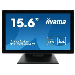 iiyama ProLite T16XX, 39.6 cm (15.6''), Projected Capacitive, 10 TP, Full HD, USB, kabel (USB), zwart | T1633MSC-B1