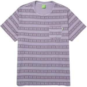Huf Cooper Stripe S/s Knit Top Casual T-shirt Heren Paars Dessin M