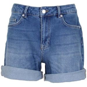 Selected Slfsilla Mw Medi Blue Fol Up Dnm Sh Casual Short Dames Denim