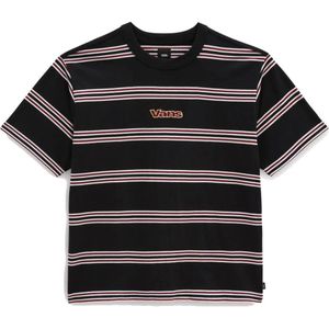 Vans Wardman Stripe Ss Casual T-shirt Heren Zwart Dessin