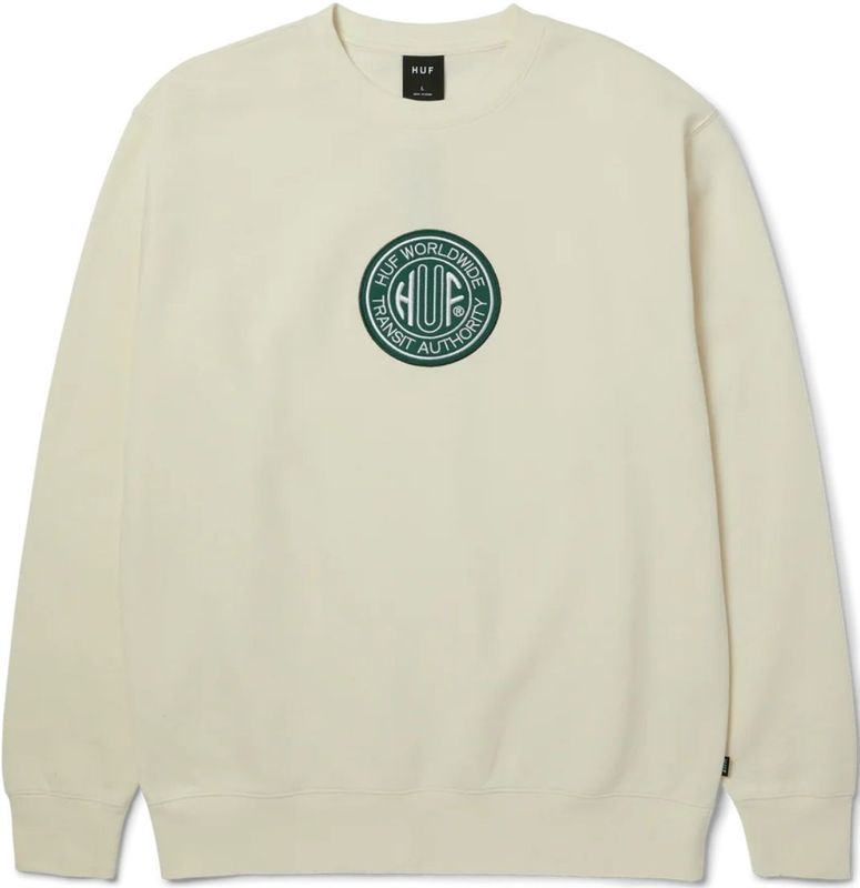 HUF - Transit Authority - Sweatshirt - Crème/Smaragd