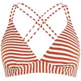 Protest Mixmakara Gestreepte Triangel Bikini Top Dames Rood Dessin