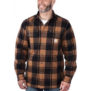 Carhartt Relaxed Fit Heavyweight Flannel Sherpa Casual Vest Heren Bruin Dessin