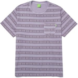 Huf Cooper Stripe S/s Knit Top Casual T-shirt Heren Paars Dessin