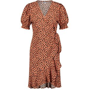 Beachlife Leopard Spots Overslag Strandjurk Dames Bruin Dessin S