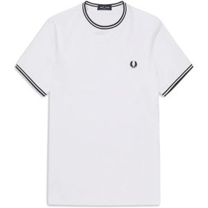 Fred Perry Twin Tipped Tee Casual T-shirt Heren Wit