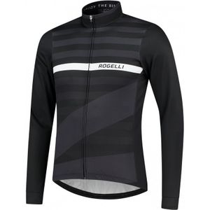 Rogelli Stripe Fietsshirt Lange Mouw Heren Zwart M
