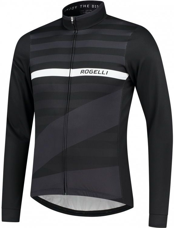 Rogelli Stripe Fietsshirt Lange Mouw Heren Zwart M