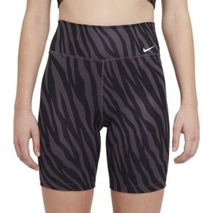 Nike Nike One Womens 7 Printed Shorts Sportshort Dames Zwart Dessin