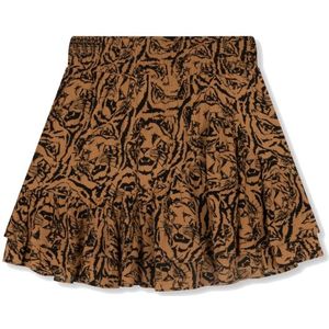 Alix The Label Tiger Head Casual Rok Dames Bruin Dessin