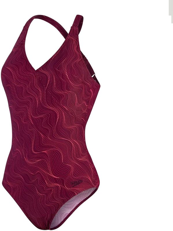 Speedo Lexi Printed Shaping Badpak Dames Rood Dessin 3xl/46