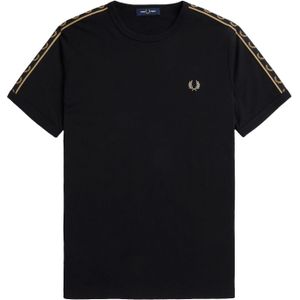 Fred Perry Contrast Tape Ringer Casual T-shirt Heren Zwart