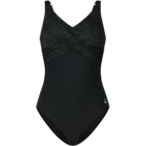 Tweka Pool Twisted Badpak Dames Zwart Dessin 2xl/44