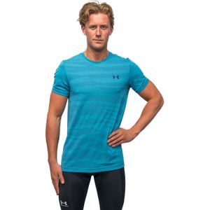 Under Armour Seamless Wave Sportshirt Heren Blauw S