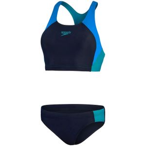 Speedo Colourblock Splice Bikini Compleet Dames Blauw Dessin