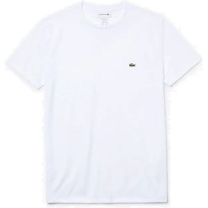 Lacoste Effen + Ronde Hals Casual T-shirt Heren Wit 8