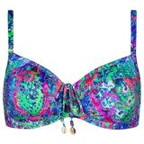 Calvin Klein Triangle Bikini Top Dames Blauw Dessin