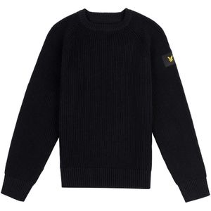 Lyle And Scott Heavy Raglan Crew Casaul Winterjas Jongens Zwart 140