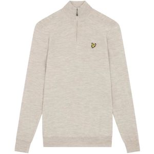 Lyle And Scott Merino 1/4 Zip Pullover Casual Sweater Heren Grijs