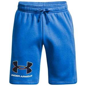 Under Armour Rival Fleece Graphic Sportshort Heren Blauw