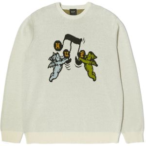 Huf Song Intarsia Casual Sweater Heren Wit S